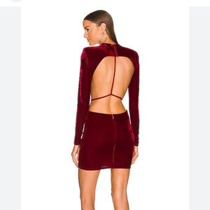 Michael Costello x Revolve Zola Mini Dress-Burgundy